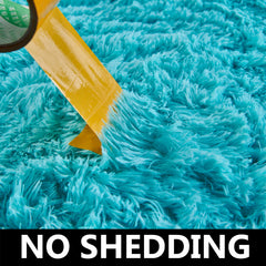 FJZFING blue round rug in kid's room setup complements playful, modern decor.