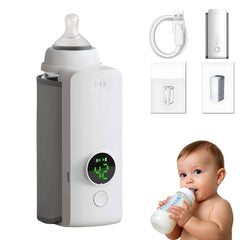 Flashstar portable bottle warmer travel setup shows compact design for convenient on-the-go feeding.
