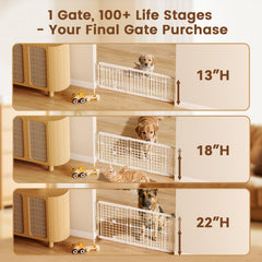 Fldofaves dog gate pressure-mounted setup emphasizes wall-friendly stability for rentals.