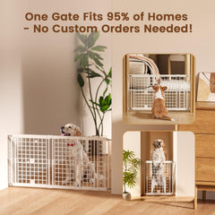 Fldofaves adjustable dog gate step-over design enables easy adult passage while pets stay contained.
