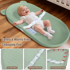 FLEUFAB baby changing pad with adjustable strap for secure changes