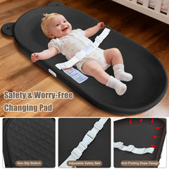FLEUFAB changing pad safety belt close-up during diaper changes