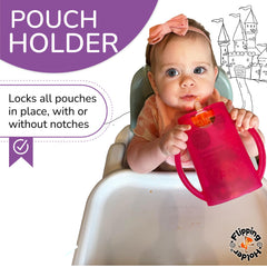 Ergonomic dual handles support toddler grip during snack time