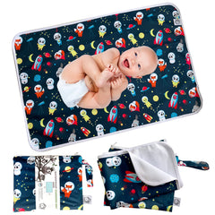 FLOCK THREE changing pad folded for compact travel and easy packing.
