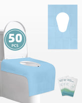 FLOGOSO 50-pack packaging shows portable travel hygiene protection.
