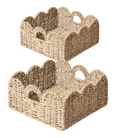 Floramill scalloped basket seagrass large shows natural texture for stylish living room storage