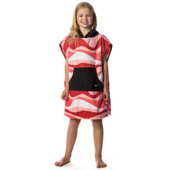 Flow Changing Poncho Kids hood pinkwave medium enables quick changes after swimming