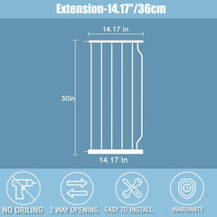 Flower Frail 14.17in extension boosts doorway width while preserving gate height.