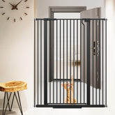 Flower Frail 51.18-inch cat gate installed in doorway for hallway safety
