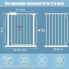 Flower Frail adjustable-width gate fits 24–29 inch openings.