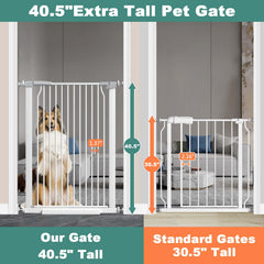 Flower Frail adjustable width gate fits wide doorways for flexible use.