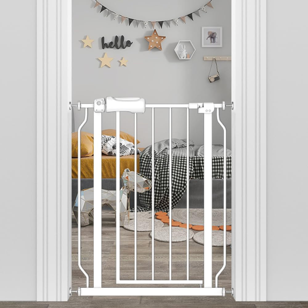 Flower Frail narrow baby gate adjustable width for fitment and easy hallway safety.