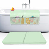 FluffyTub bath kneeler front-view provides comfortable knee support during baby baths