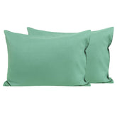 FLXXIE toddler pillowcase sea green close-up shows ultra-soft microfiber for cozy naps.