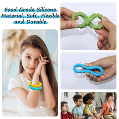 Flyaway sensory chew bracelets colors showing kid-friendly texture variety and benefits