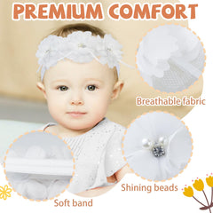 Fmeida flower headband for baby girl 4-24 months wearing comfortably