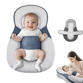 FOBSERD Baby Lounger Pillow shows ergonomic incline for comfortable feeding sessions.