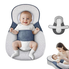 FOBSERD Baby Lounger Pillow shows ergonomic incline for comfortable feeding sessions.