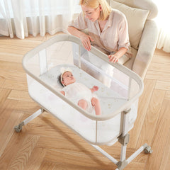 Fodoss Baby Bassinet bedside-sleeper mesh—breathable design for closeness and comfortable newborn sleep