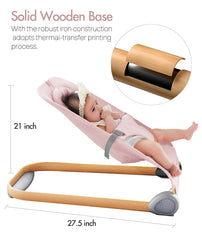 Fodoss Baby Bouncer infants-0-12-months shown in pink, compact-space saving design.