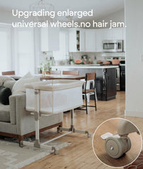 Fodoss seven-height adjustable bassinet—aligns with bed height for seamless contact