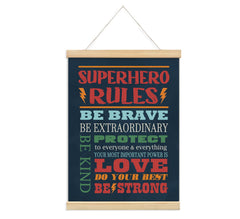 foedor Inspirational Quote Hero wall decor in white enhances kids' room ambiance and motivation.