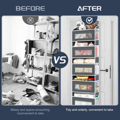 Foergenova door organizer with metal hooks demonstrates secure mounting and wobble-free stability.