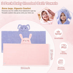 FOINEMYED toddler hooded towel 55x27.5 shows generous size for growing kids and cozy wrap.