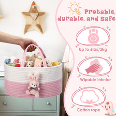 FoldTier Bunny Diaper Caddy bunny design adds cute yet practical nursery storage.