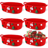 FoldTier Christmas basket 6-pack front view showing sturdy handles for gifts and decor.