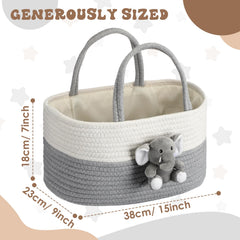 FoldTier Elephant Diaper Caddy side view showcasing portable storage and travel-friendly design