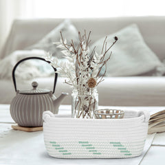Followarm sage green gift basket knots close-up shows handwoven craftsmanship.
