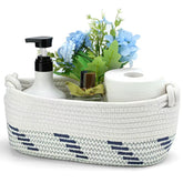 Followarm small navy blue handle basket for organized countertops and surfaces