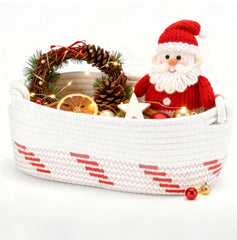Followarm small woven basket with handle for toilet paper storage and bathroom organization