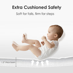 FONESO Baby Play Mat army green closeup foam shows cushioned surface