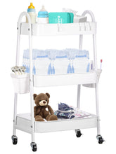 FOOK FISH baby diaper cart 3-tier metal on wheels keeps nursery essentials organized.