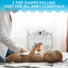 FOOK FISH nursery organizer on wheels fits tight spaces for quick access.