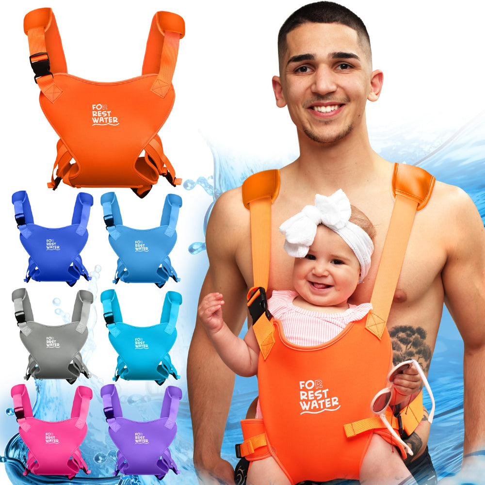 FOR REST WATER baby carrier demonstrates neoprene warmth for comfortable water play