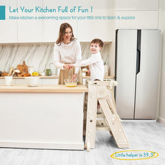 Forbena collapsible tower apricot side view—compact profile for easy storage.