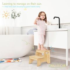 Forbena kids stool with handles for easy bathroom portability