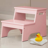 Forbena pink girls toddler step stool at bathroom sink for easy brushing and handwashing
