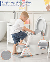 Forbena toddler potty seat step-stool side angle demonstrates easy access