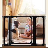 Foreng Clear Acrylic Baby Gate front view shows a nearly invisible barrier for safer homes.