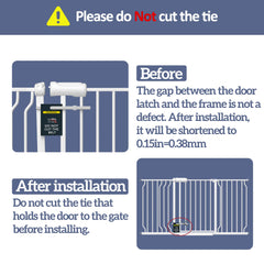 Foreng dual-direction swing gate highlights wide opening with auto-close capability.