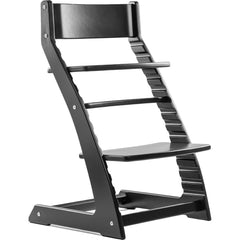 Fornel Modern Black High Chair center-dining view shows sleek design and space for growth
