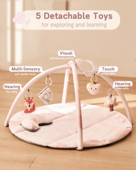 Fortella Elephant rattle toy on Play Gym encouraging cause-and-effect play