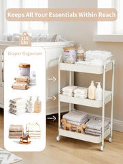 Fortella central mesh shelves highlight safe, breathable storage for baby essentials.