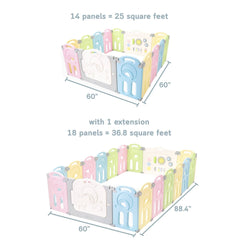 Fortella Cloud Castle extension area extends the playpen to accommodate growing playtime.