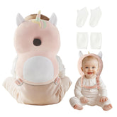 Fortella unicorn head-protector backpack cushions little explorers during playtime
