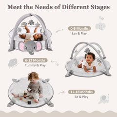 Foryoomi baby activity mat offers tactile exploration and interactive play opportunities.